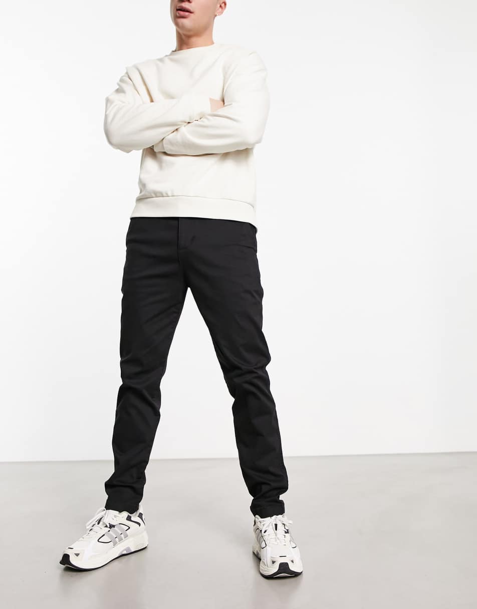 Hollister 90's slim fit chino trousers in black