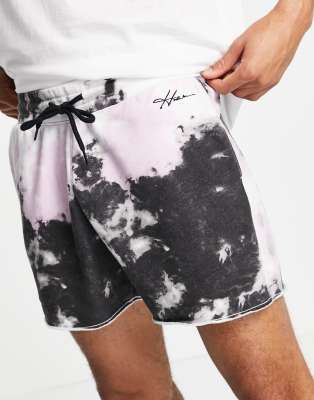 acid wash sweat shorts