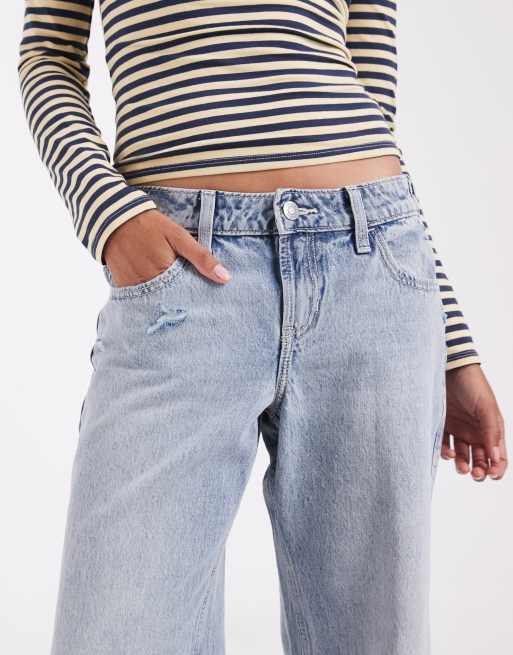 Hollister adjustable baggy jeans in light blue, 5 of 5