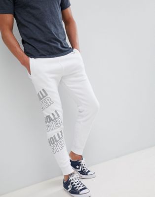 white hollister joggers
