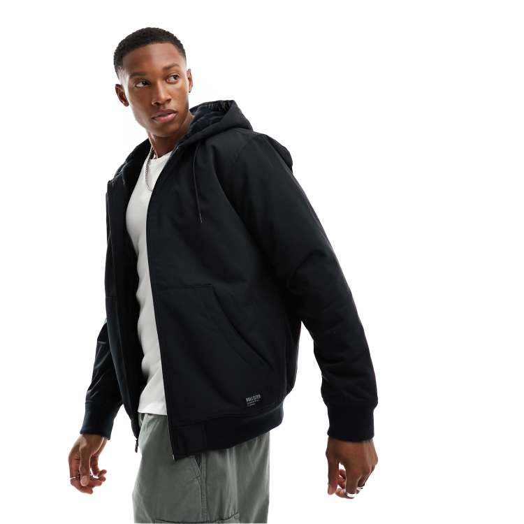 Hollister down blend hooded bomber jacket discount