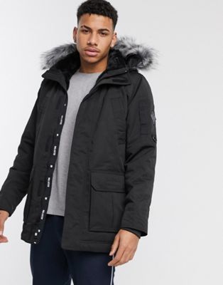 weather faux fur lined hooded parka 