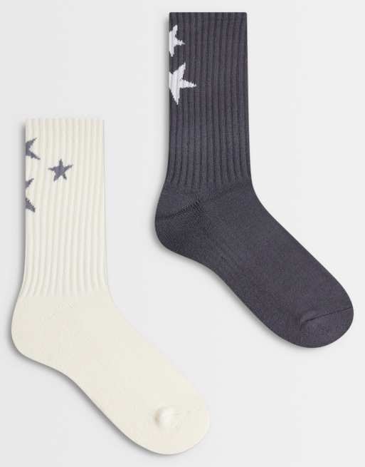 Hollister ankle socks in blue and white