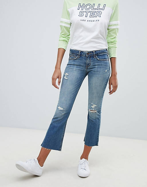 Hollister – Ausgestellte Jeans mit Abnutzungserscheinungen
