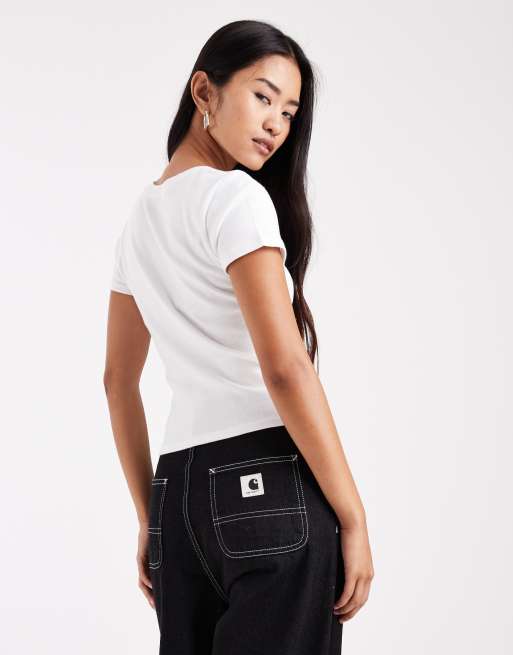 Hollister - Baby tee met korte mouwen in wit, 2 van 4