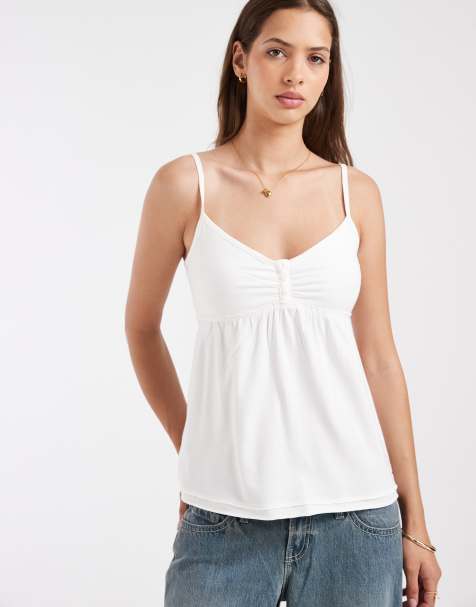 Hollister babydoll cami in white - view 1