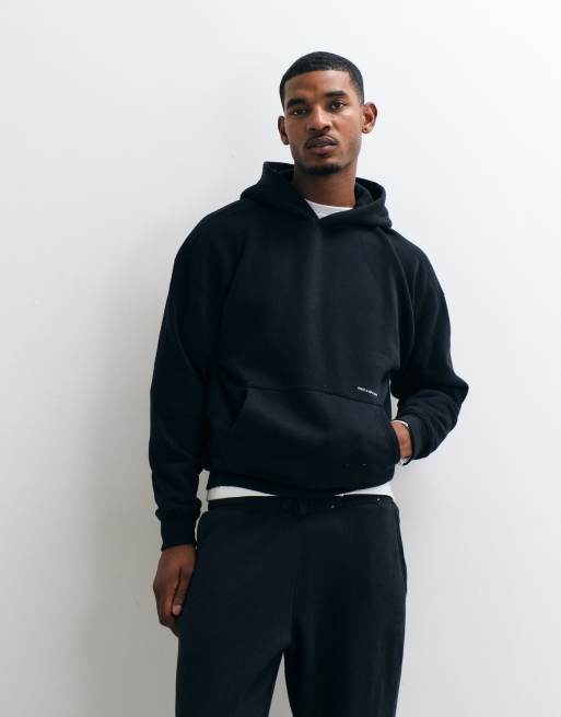 Hollister back graphic logo boxy fit hoodie in black, 3 of 5