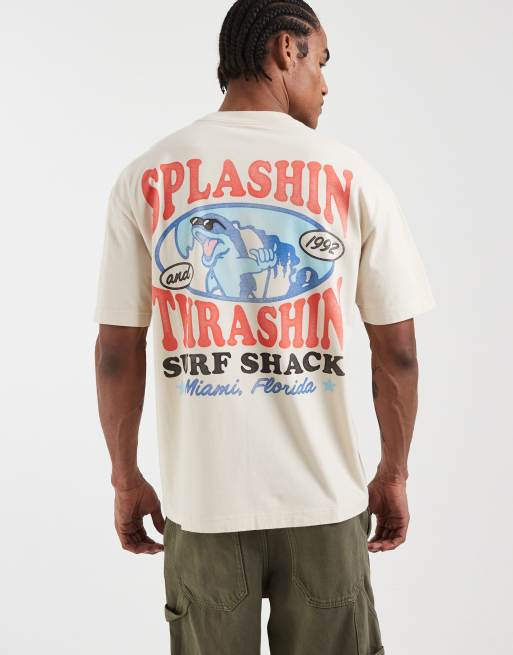 Hollister back graphic t-shirt in cream