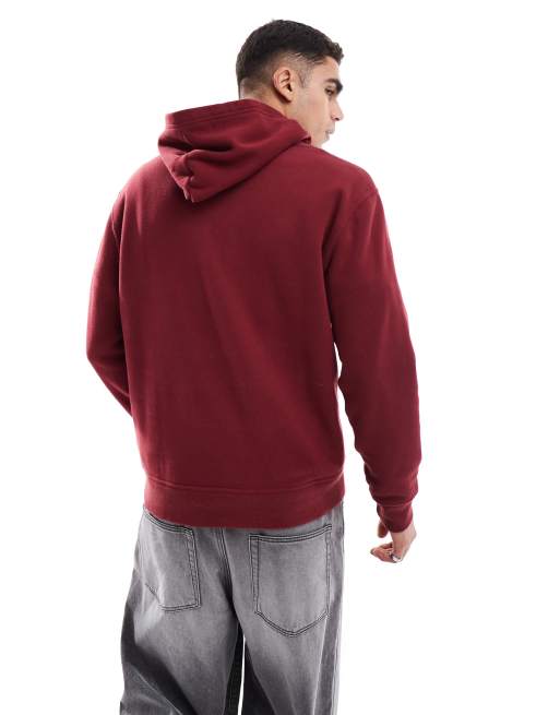 Hollister burgundy hoodie discount