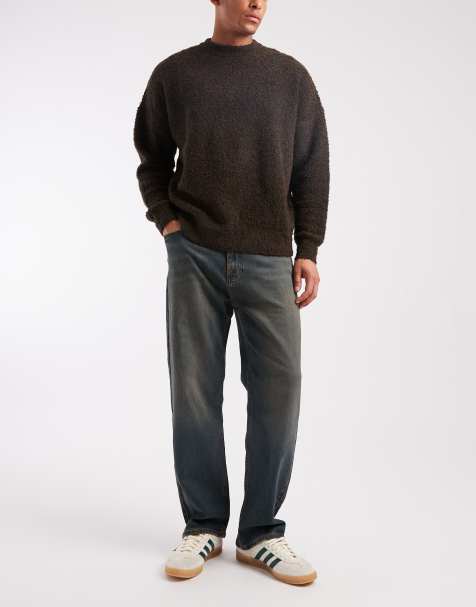 Hollister baggy 5-pocket jeans in dark bleach wash - view 1