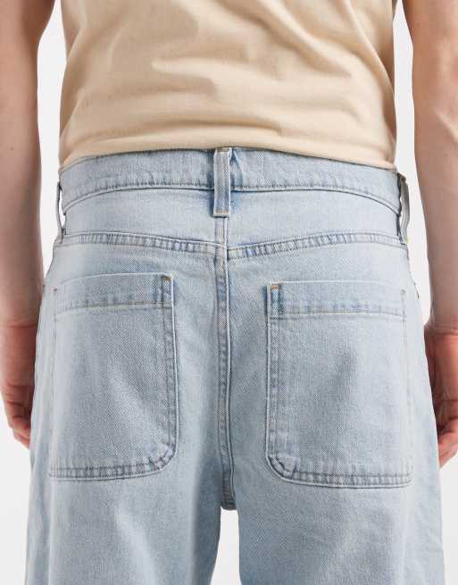 Hollister baggy 5 pocket jeans in light wash blue, 4 of 5