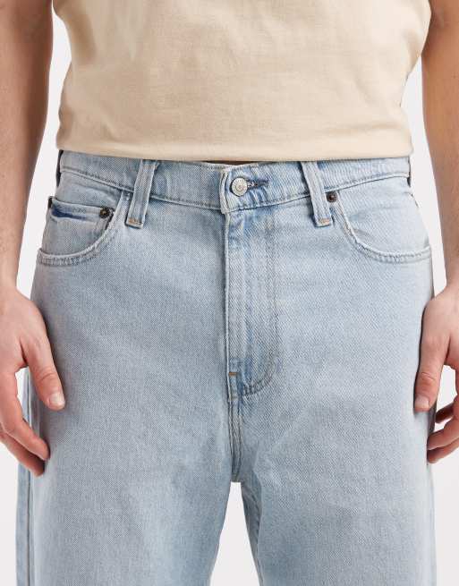 Hollister baggy 5 pocket jeans in light wash blue, 5 of 5