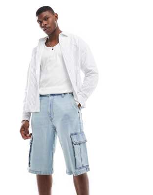Hollister Baggy Cargo Jorts In Blue