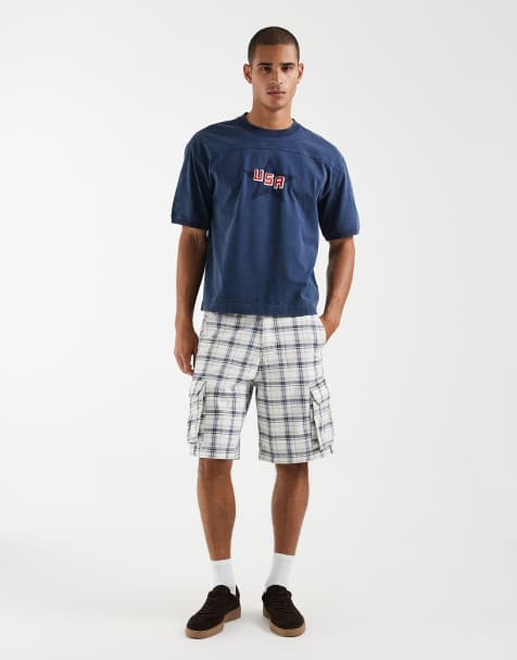 Hollister - Baggy cargoshort in zandkleur met wassing - view 1