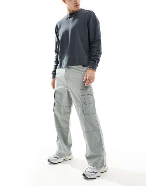 Hollister baggy carpenter trouser in grey - view 1