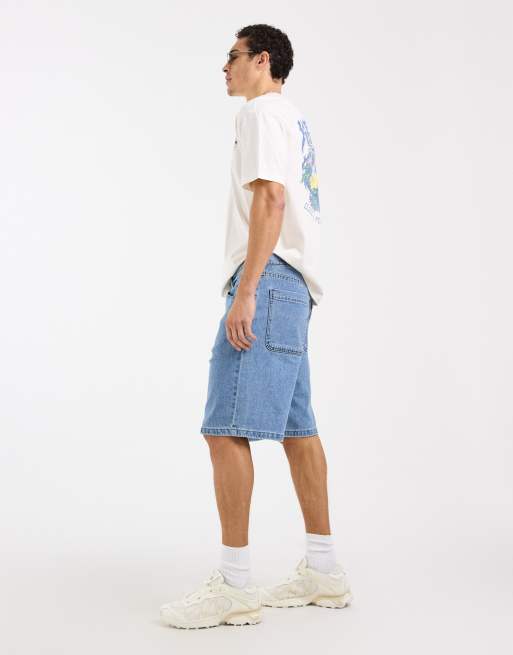 Hollister - Baggy denim short in middenblauwe wassing, 3 van 5