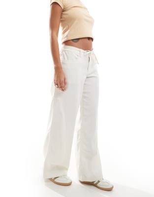 Hollister baggy drawstring pants in beige
