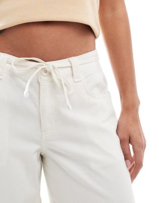 Hollister baggy drawstring pants in beige