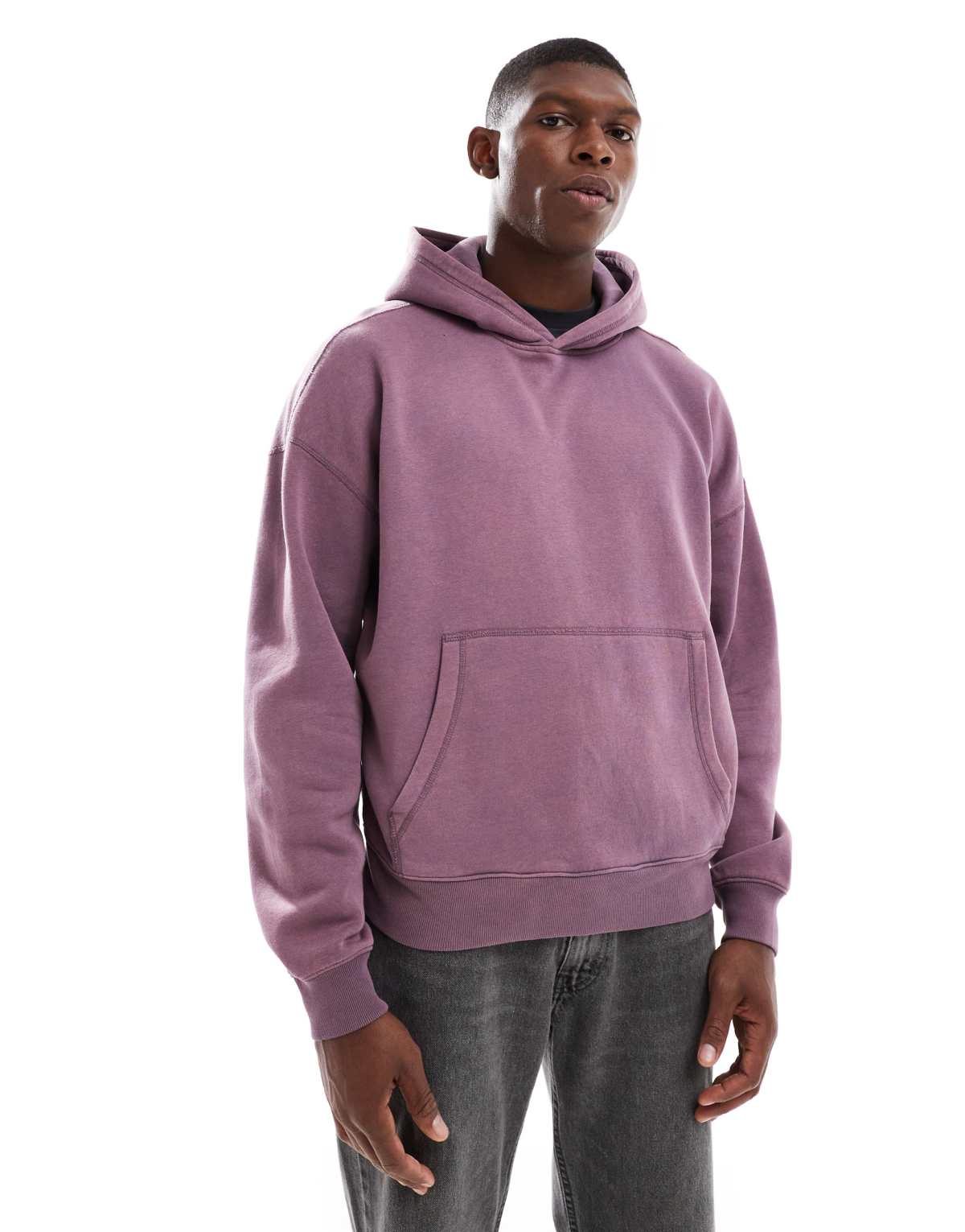 Hollister baggy front pocket hoodie in pink