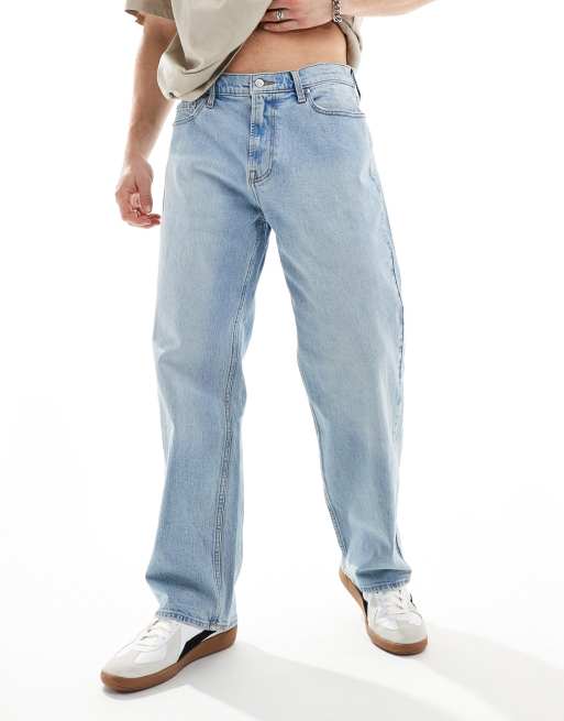 Hollister – Baggy jeans i ljusblå tvätt
