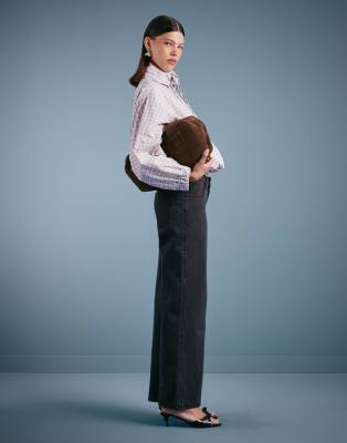 Hollister - Baggy-Jeans in schwarzer Waschung mit hohem Bund