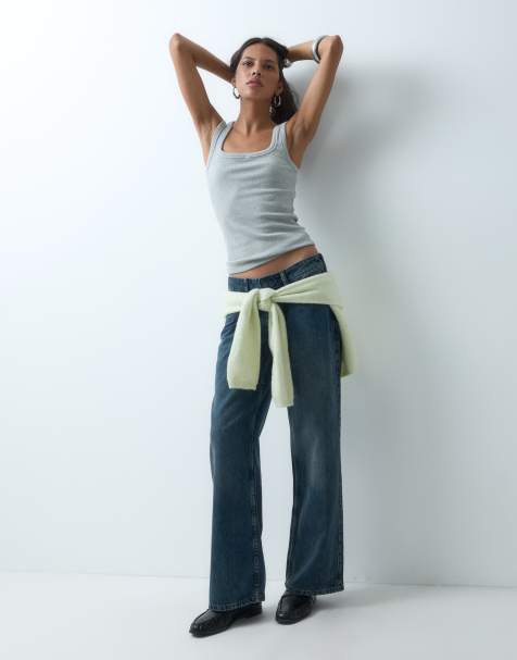 Hollister Baggy-Jeans mit sehr niedrigem Bund in Dunkelblau - view 1