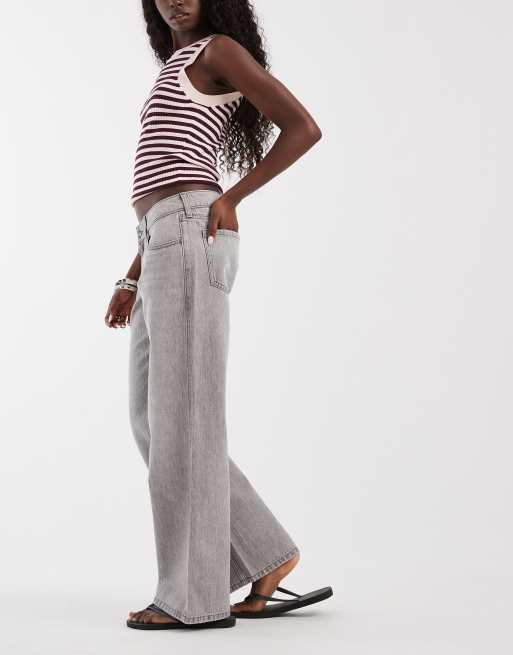 Hollister Baggy-Jeans mit sehr niedrigem Bund in Hellgrau, 2 von 5