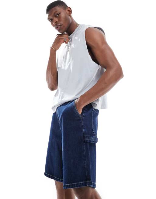 Hollister - Baggy jort in donkerblauw, 4 van 5