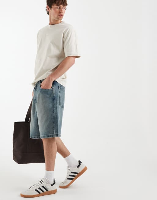 Hollister - Baggy jort in donkerblauwe wassing