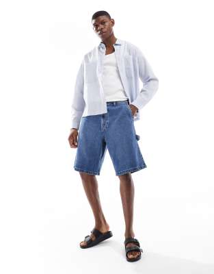 Hollister Hollister baggy jort in medium wash-Blue