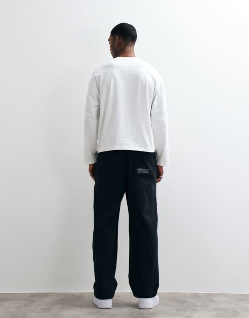 Hollister baggy low rise joggers in black, 3 of 5
