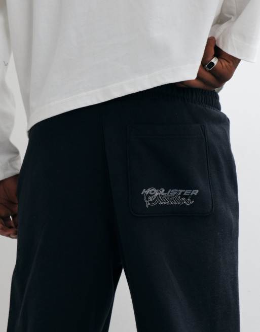 Hollister baggy low rise trackies in black, 5 of 5