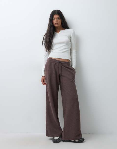 Hollister baggy mjukisbyxor med låg midja i brun - view 1