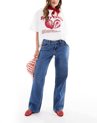 Hollister - Baggy og mørkeblå jeans med lav talje - view 1