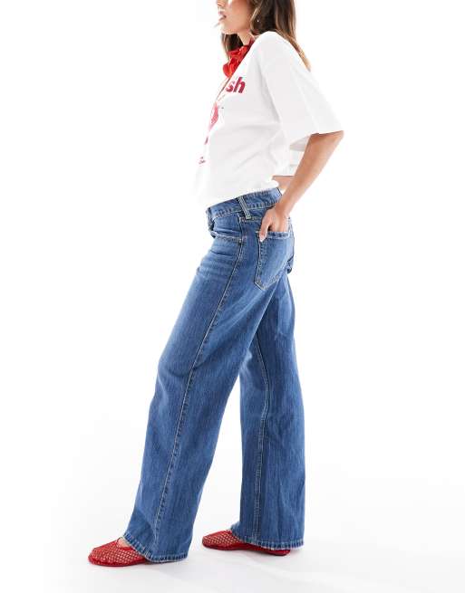 Hollister - Baggy og mørkeblå jeans med lav talje, 2 af 5