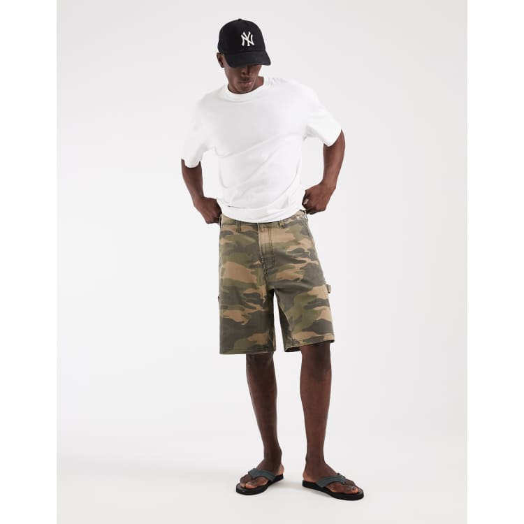 Hollister baggy shorts in green camo | ASOS