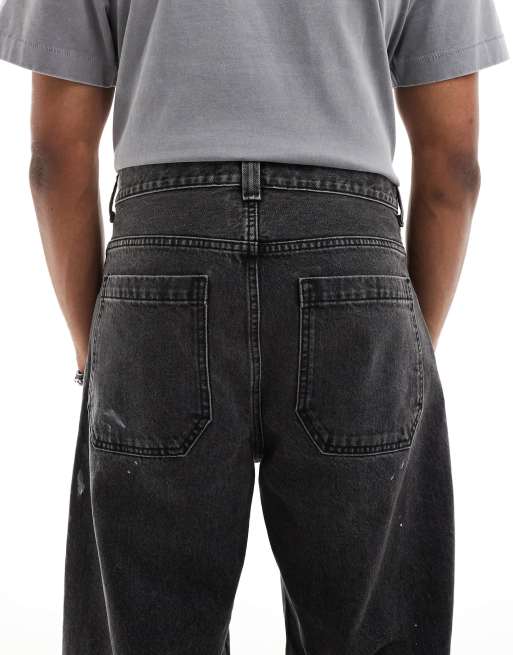 Hollister baggy skater jean in washed black, 4 of 5