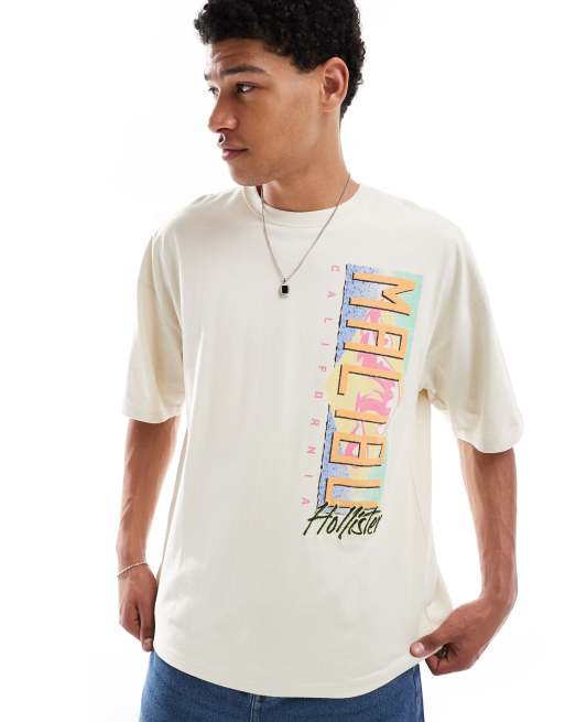 Hollister - Baggy T-shirt met motief in crème
