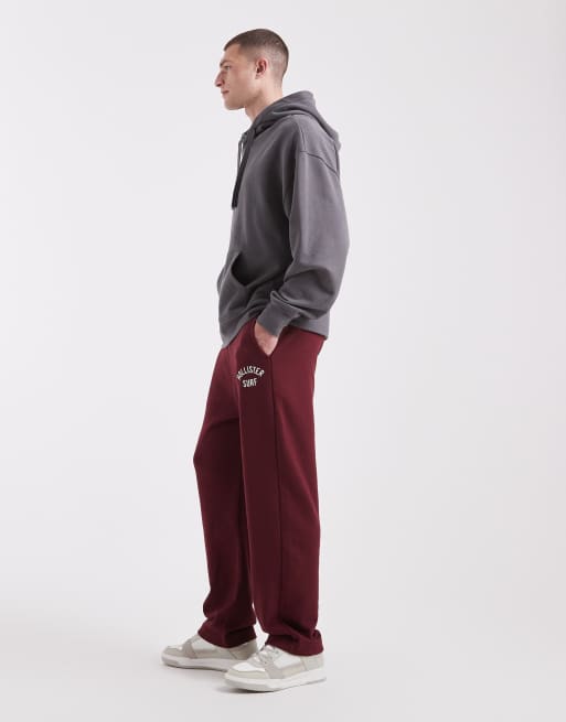 Hollister baggy terry logo trackies in red, 3 of 5