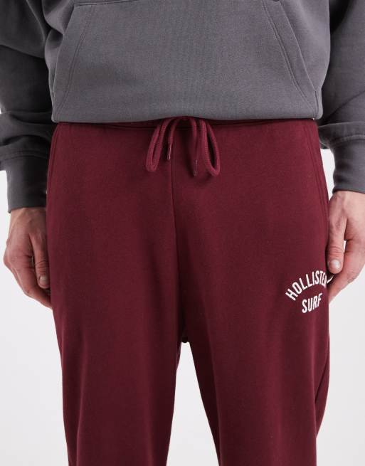 Hollister baggy terry logo trackies in red, 5 of 5