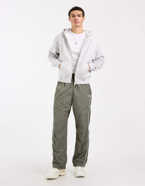 Hollister baggy track bottoms in mid green