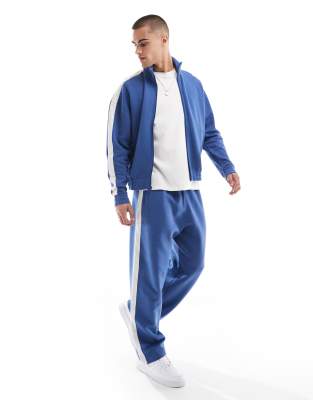 Hollister baggy track pant co-ord in royal blue