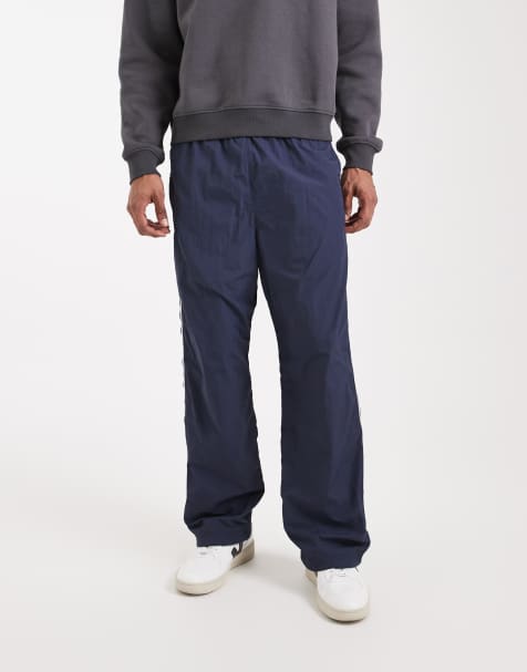 Hollister baggy track pants with seam details in navy - view 1