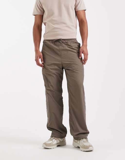 Hollister baggy trackpants with seam details in brown