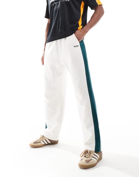 Hollister baggy varsity side stripe jogger in cream - view 1