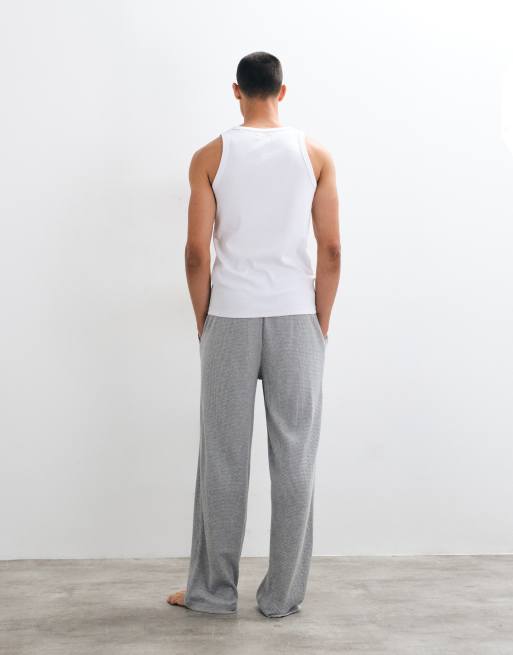 Hollister baggy waffle pyjama bottoms in grey, 2 of 4