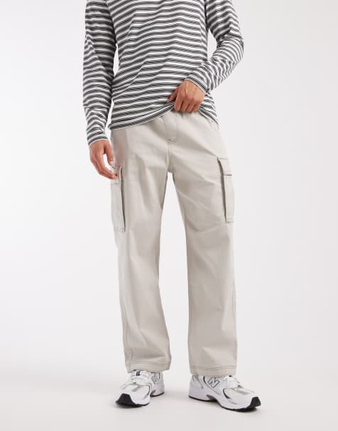 Hollister baggy y2k painter pants in cream - view 1