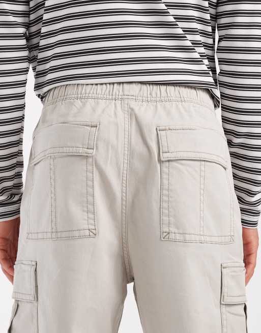 Hollister baggy y2k painter pants in cream, 4 of 5