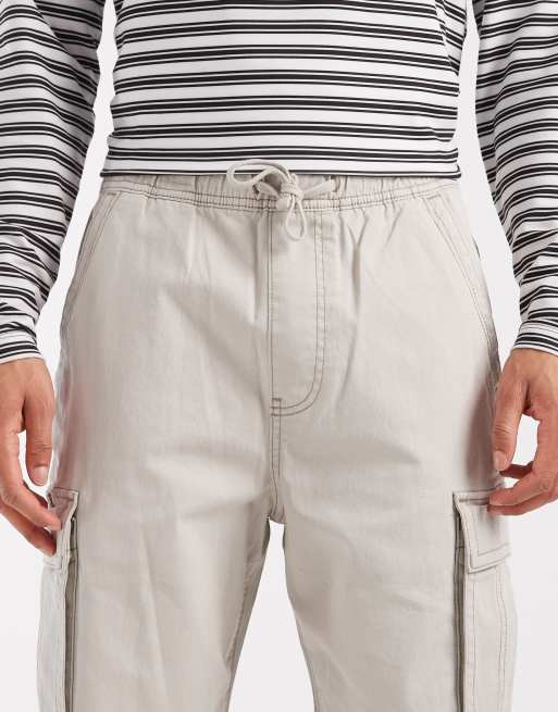 Hollister baggy y2k painter pants in cream, 5 of 5