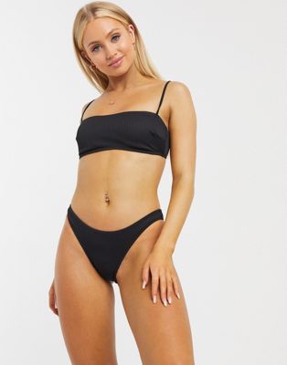 Hollister bandeau bikini top in rib | ASOS